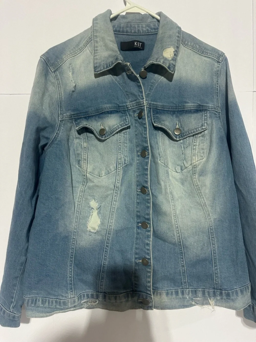 KUT from the Kloth Lily Light Wash Distressed Denim Jacket